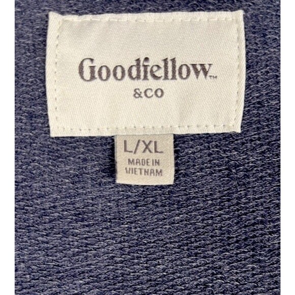 Men's Blue Bathrobe Size L/XL with Belt Goodfellow & Co - Picture 4 of 6